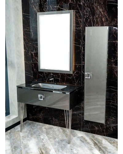 Зеркало Boheme Armadi Art Lucido 70 567-GR с подсветкой Графит глянцевое