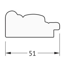 Зеркало Evoform Definite 143х53 BY 1070 в багетной раме - Слоновая кость 51 мм
