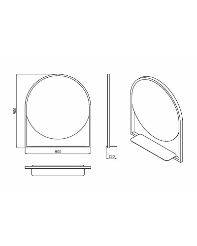 Зеркало Boheme Armadi Art Vallessi 80 550/2 с подсветкой Антрацит с сенсорным выключателем