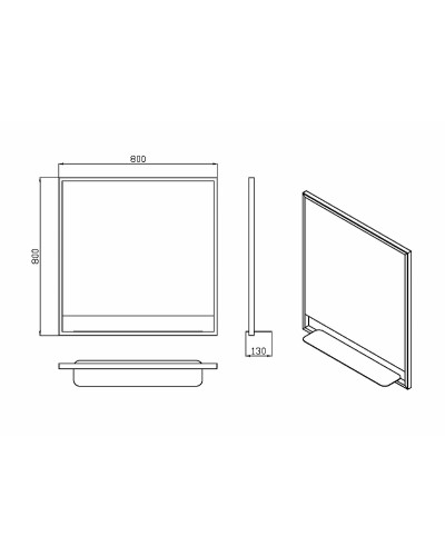 Зеркало Boheme Armadi Art Vallessi 80 551/2 с подсветкой Антрацит с сенсорным выключателем