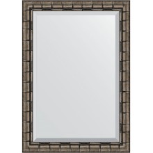 Зеркало Evoform Exclusive 103х73 BY 1196 с фацетом в багетной раме - Серебряный бамбук 73 мм