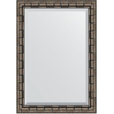 Зеркало Evoform Exclusive 103х73 BY 1196 с фацетом в багетной раме - Серебряный бамбук 73 мм