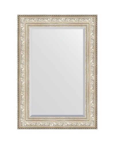 Зеркало Evoform Exclusive 100х70 BY 3452 с фацетом в багетной раме - Виньетка серебро 109 мм