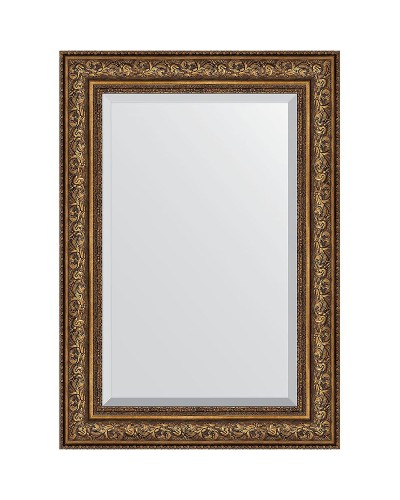 Зеркало Evoform Exclusive 100х70 BY 3453 с фацетом в багетной раме - Виньетка состаренная бронза 109 мм