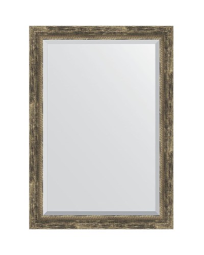 Зеркало Evoform Exclusive 103х73 BY 3460 с фацетом в багетной раме - Старое дерево с плетением 70 мм