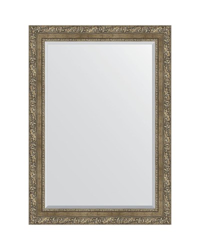 Зеркало Evoform Exclusive 105х75 BY 3463 с фацетом в багетной раме - Виньетка античная латунь 85 мм