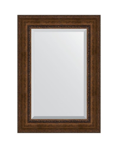 Зеркало Evoform Exclusive 120х72 BY 3455 с фацетом в багетной раме - Состаренная бронза с орнаментом 120 мм