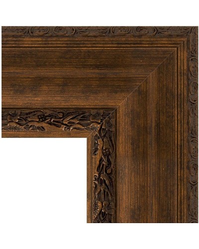 Зеркало Evoform Exclusive 120х72 BY 3455 с фацетом в багетной раме - Состаренная бронза с орнаментом 120 мм