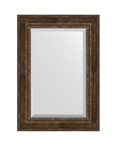 Зеркало Evoform Exclusive 120х72 BY 3456 с фацетом в багетной раме - Состаренное дерево с орнаментом 120 мм