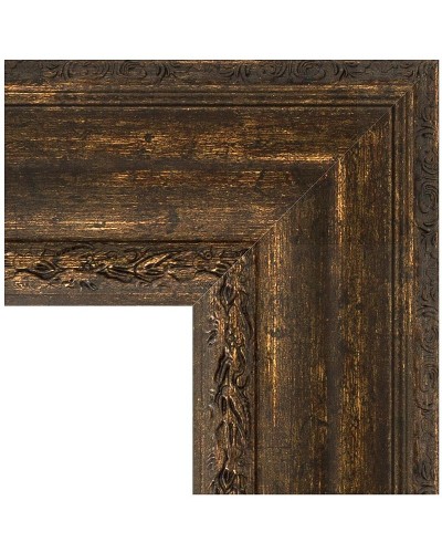 Зеркало Evoform Exclusive 120х72 BY 3456 с фацетом в багетной раме - Состаренное дерево с орнаментом 120 мм