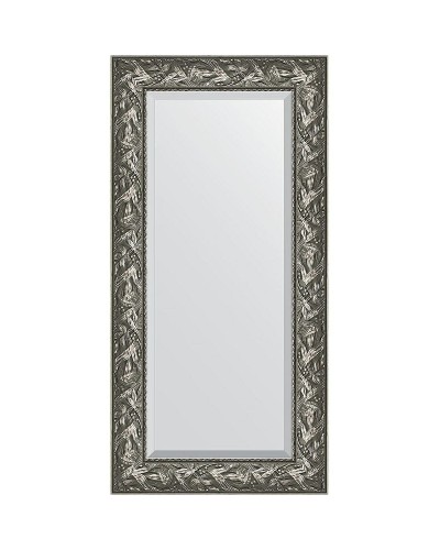 Зеркало Evoform Exclusive 119х59 BY 3494 с фацетом в багетной раме - Византия серебро 99 мм