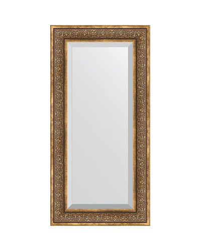 Зеркало Evoform Exclusive 119х59 BY 3500 с фацетом в багетной раме - Вензель бронзовый 101 мм