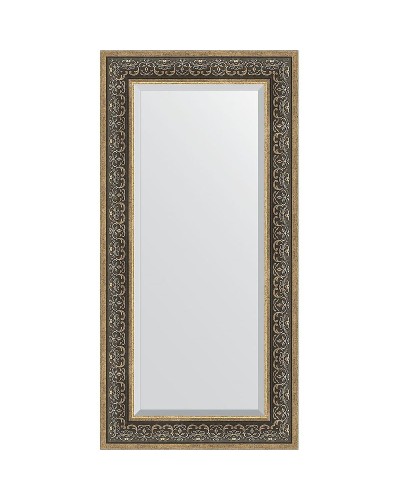 Зеркало Evoform Exclusive 119х59 BY 3501 с фацетом в багетной раме - Вензель серебряный 101 мм