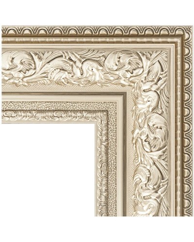 Зеркало Evoform Exclusive 120х60 BY 3504 с фацетом в багетной раме - Виньетка серебро 109 мм