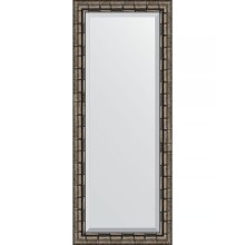 Зеркало Evoform Exclusive 143х58 BY 1166 с фацетом в багетной раме - Серебряный бамбук 73 мм