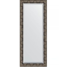 Зеркало Evoform Exclusive 143х58 BY 1166 с фацетом в багетной раме - Серебряный бамбук 73 мм