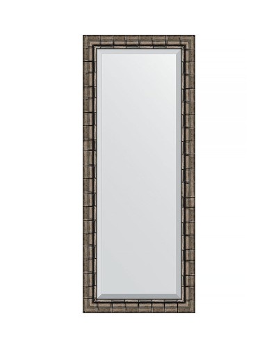 Зеркало Evoform Exclusive 143х58 BY 1166 с фацетом в багетной раме - Серебряный бамбук 73 мм