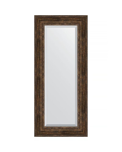 Зеркало Evoform Exclusive 142х62 BY 3534 с фацетом в багетной раме - Состаренное дерево с орнаментом 120 мм