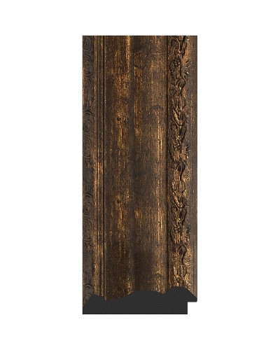 Зеркало Evoform Exclusive 142х62 BY 3534 с фацетом в багетной раме - Состаренное дерево с орнаментом 120 мм