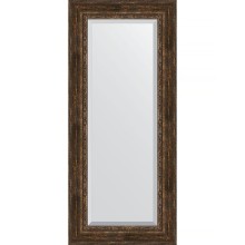 Зеркало Evoform Exclusive 152х67 BY 3560 с фацетом в багетной раме - Состаренное дерево с орнаментом 120 мм
