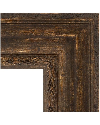 Зеркало Evoform Exclusive 152х67 BY 3560 с фацетом в багетной раме - Состаренное дерево с орнаментом 120 мм