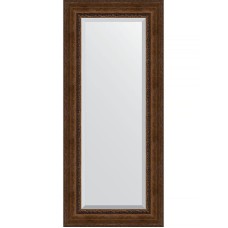 Зеркало Evoform Exclusive 152х67 BY 3559 с фацетом в багетной раме - Состаренная бронза с орнаментом 120 мм