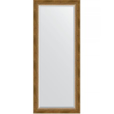 Зеркало Evoform Exclusive 153х63 BY 3562 с фацетом в багетной раме - Состаренная бронза с плетением 70 мм