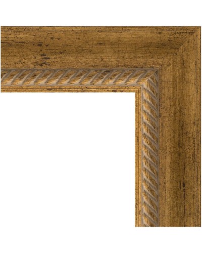 Зеркало Evoform Exclusive 153х63 BY 3562 с фацетом в багетной раме - Состаренная бронза с плетением 70 мм