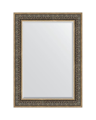 Зеркало Evoform Exclusive 109х79 BY 3475 с фацетом в багетной раме - Вензель серебряный 101 мм