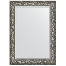 Зеркало Evoform Exclusive 109х79 BY 3468 с фацетом в багетной раме - Византия серебро 99 мм