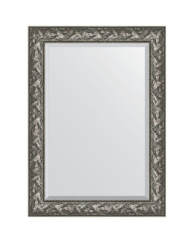 Зеркало Evoform Exclusive 109х79 BY 3468 с фацетом в багетной раме - Византия серебро 99 мм