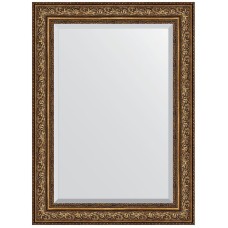 Зеркало Evoform Exclusive 110х80 BY 3479 с фацетом в багетной раме - Виньетка состаренная бронза 109 мм