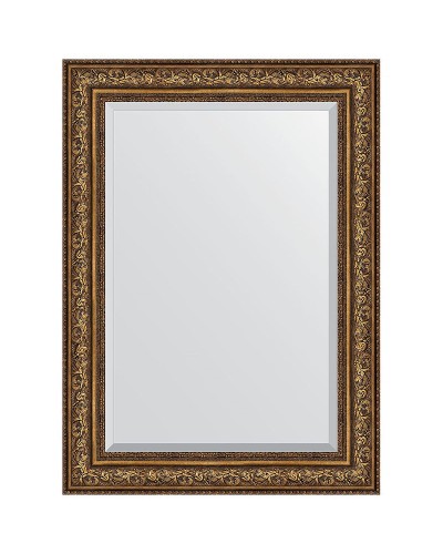 Зеркало Evoform Exclusive 110х80 BY 3479 с фацетом в багетной раме - Виньетка состаренная бронза 109 мм