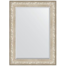 Зеркало Evoform Exclusive 110х80 BY 3478 с фацетом в багетной раме - Виньетка серебро 109 мм