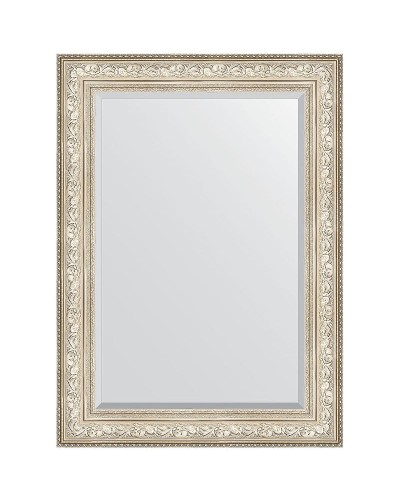 Зеркало Evoform Exclusive 110х80 BY 3478 с фацетом в багетной раме - Виньетка серебро 109 мм