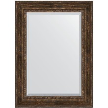 Зеркало Evoform Exclusive 112х82 BY 3482 с фацетом в багетной раме - Состаренное дерево с орнаментом 120 мм