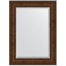 Зеркало Evoform Exclusive 112х82 BY 3481 с фацетом в багетной раме - Состаренная бронза с орнаментом 120 мм