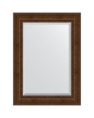 Зеркало Evoform Exclusive 112х82 BY 3481 с фацетом в багетной раме - Состаренная бронза с орнаментом 120 мм