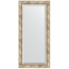 Зеркало Evoform Exclusive 113х53 BY 3485 с фацетом в багетной раме - Прованс с плетением 70 мм