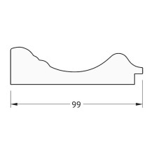 Зеркало Evoform Exclusive 149х64 BY 3548 с фацетом в багетной раме - Травленое золото 99 мм