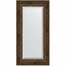 Зеркало Evoform Exclusive 122х62 BY 3508 с фацетом в багетной раме - Состаренное дерево с орнаментом 120 мм