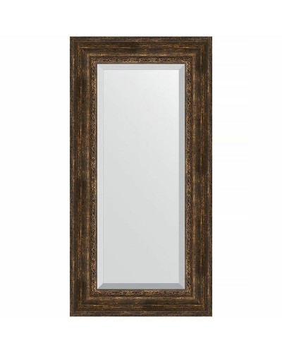 Зеркало Evoform Exclusive 122х62 BY 3508 с фацетом в багетной раме - Состаренное дерево с орнаментом 120 мм