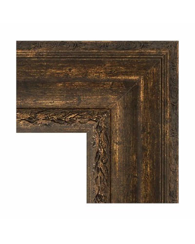 Зеркало Evoform Exclusive 122х62 BY 3508 с фацетом в багетной раме - Состаренное дерево с орнаментом 120 мм