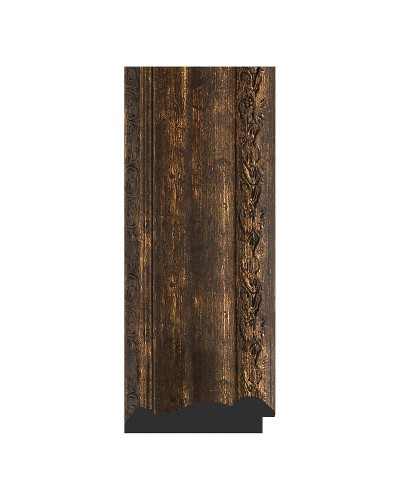 Зеркало Evoform Exclusive 122х62 BY 3508 с фацетом в багетной раме - Состаренное дерево с орнаментом 120 мм