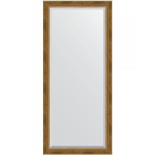 Зеркало Evoform Exclusive 163х73 BY 3588 с фацетом в багетной раме - Состаренная бронза с плетением 70 мм