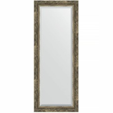 Зеркало Evoform Exclusive 133х53 BY 3512 с фацетом в багетной раме - Старое дерево с плетением 70 мм