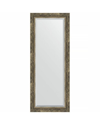 Зеркало Evoform Exclusive 133х53 BY 3512 с фацетом в багетной раме - Старое дерево с плетением 70 мм