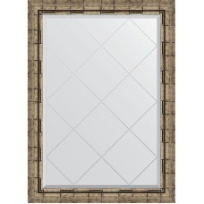 Зеркало Evoform Exclusive-G 101х73 BY 4179 с гравировкой в багетной раме - Серебряный бамбук 73 мм