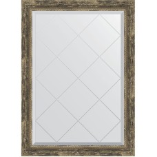 Зеркало Evoform Exclusive-G 101х73 BY 4178 с гравировкой в багетной раме - Старое дерево с плетением 70 мм