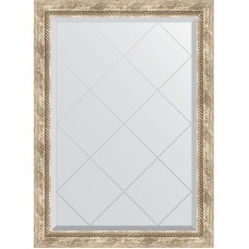 Зеркало Evoform Exclusive-G 101х73 BY 4177 с гравировкой в багетной раме - Прованс с плетением 70 мм